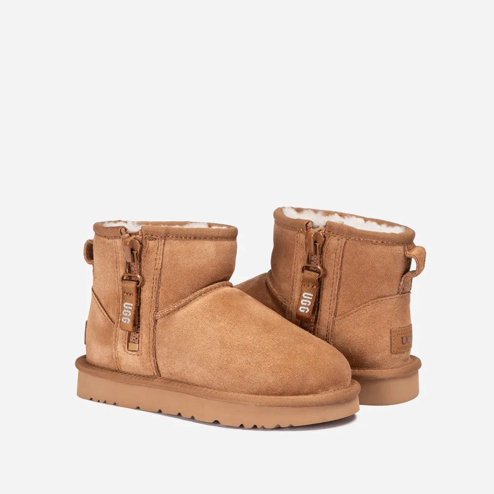 Ugg Kids Mini Zipper Tape Logo Boots