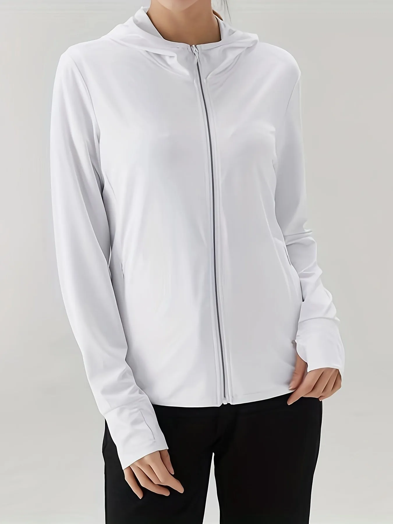 Ultralight Womens Hooded Jacket - Breathable, Quick-Drying, Slightly Stretchy Polyester Top for Outdoor Enthusiasts - Perfect for Beach, Travel, Fishing, and More!