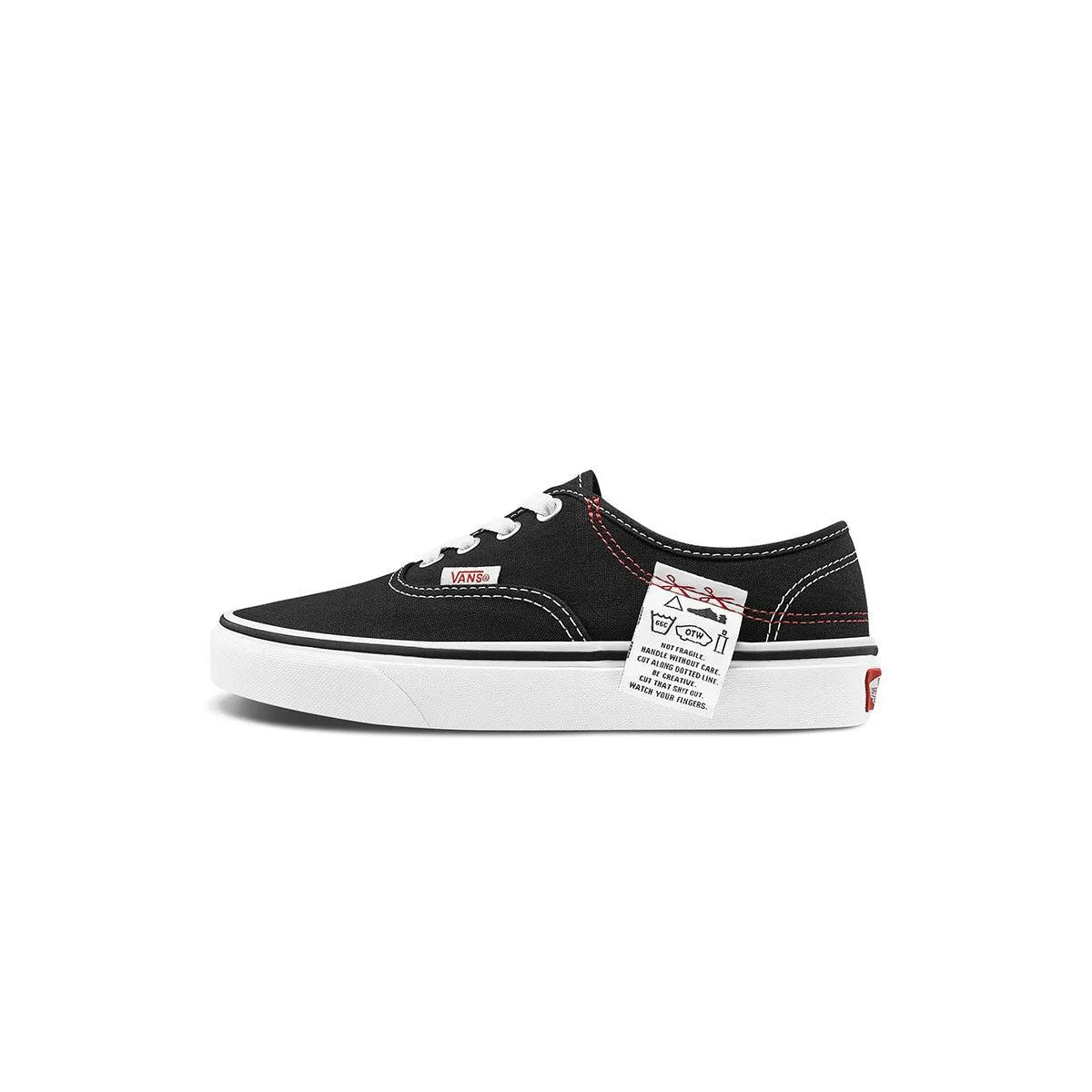 Vans Unisex Authentic DIY Shoes - Black / White / Red