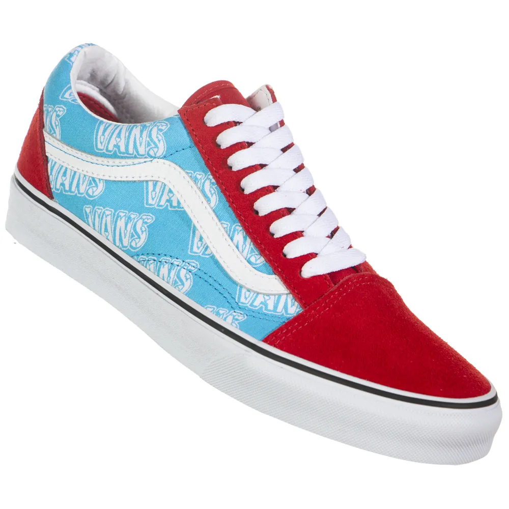 Vans Unisex Retro Mart Old Skool Shoes - Red / Blue / White