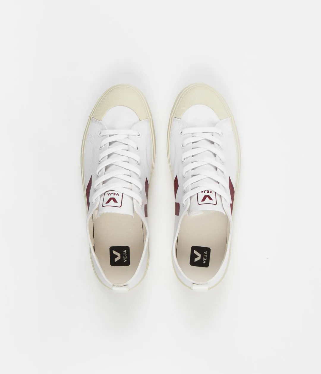 Veja Womens Nova Canvas Shoes - White / Marsala