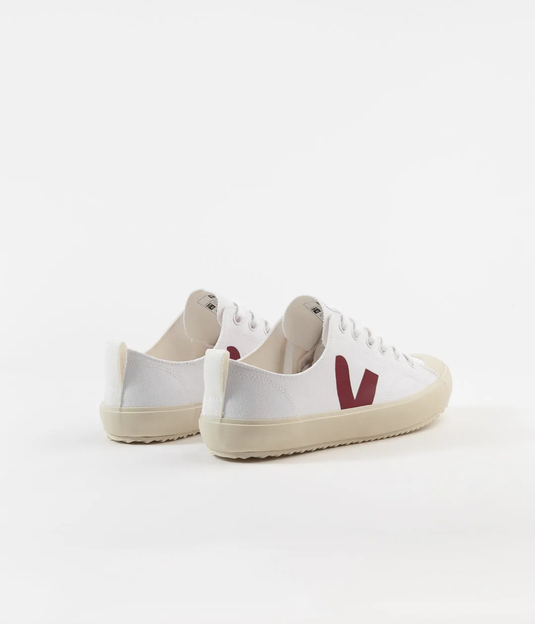 Veja Womens Nova Canvas Shoes - White / Marsala