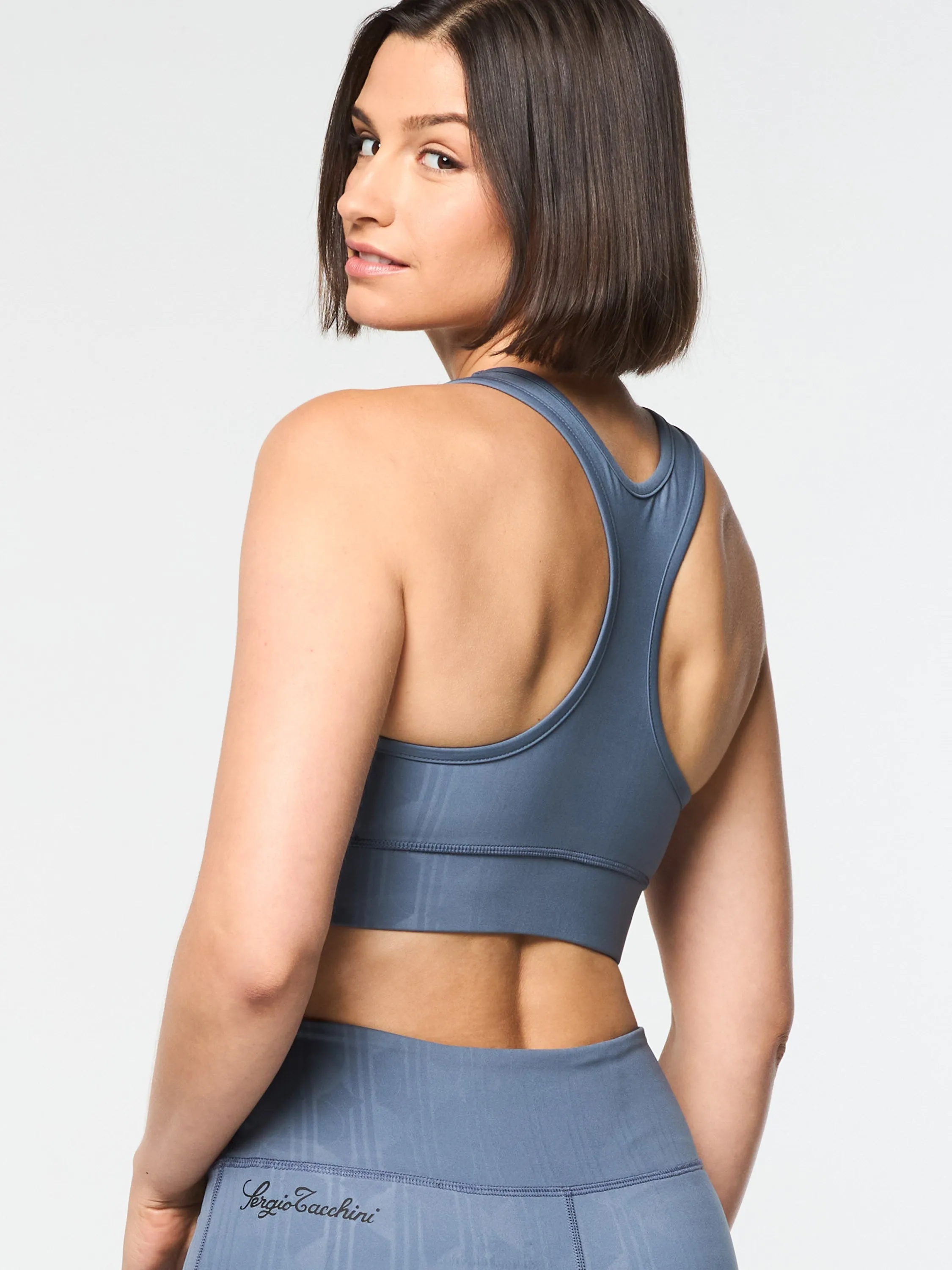 Viano Printed Sports Bra- Grisaille