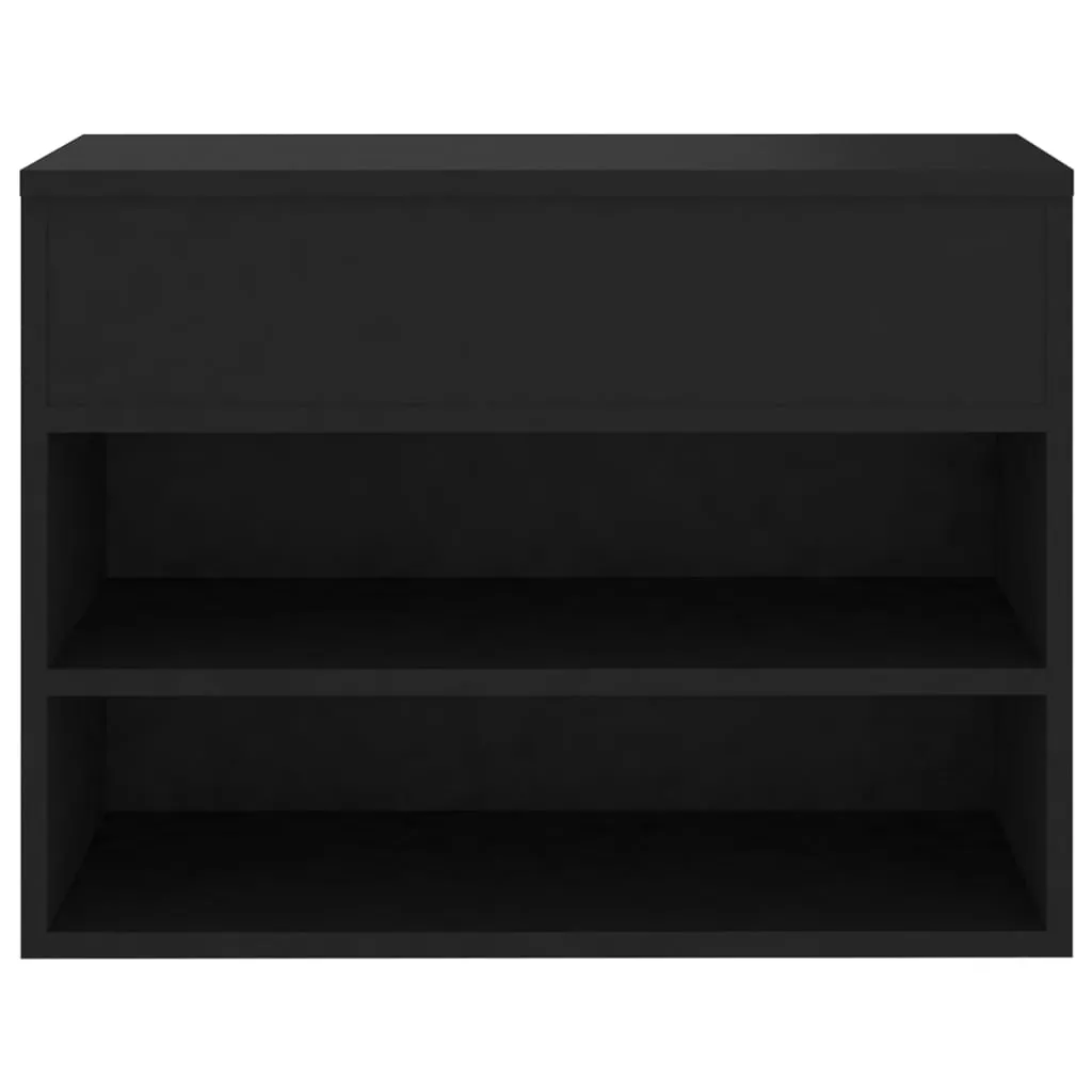 vidaXL Shoe Bench Black 60x30x45 cm Engineered Wood