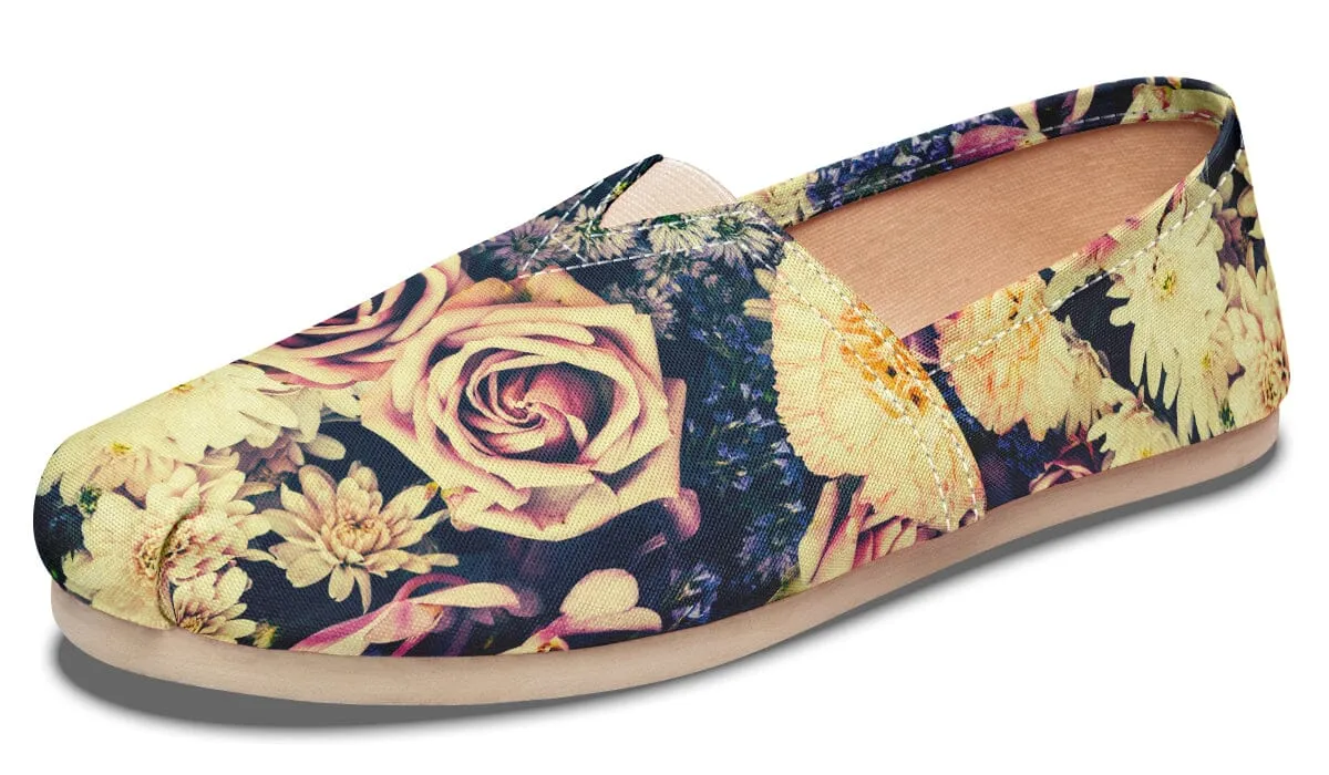 Vintage Flowers Casual Slip on Shoes