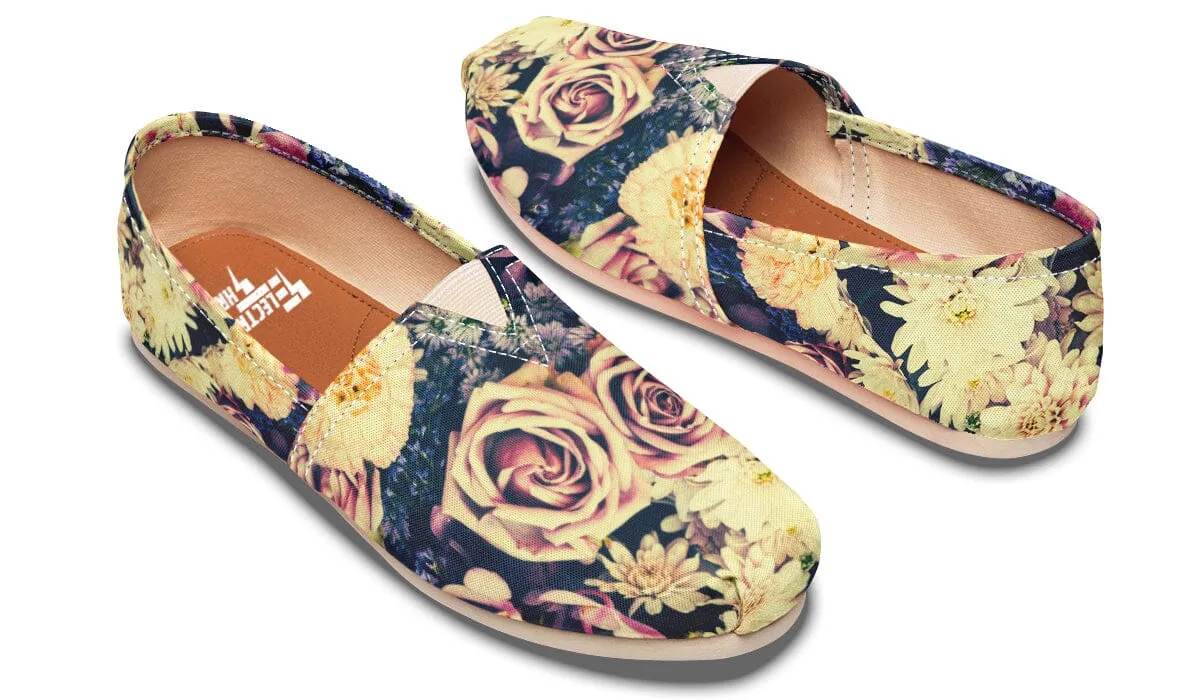 Vintage Flowers Casual Slip on Shoes