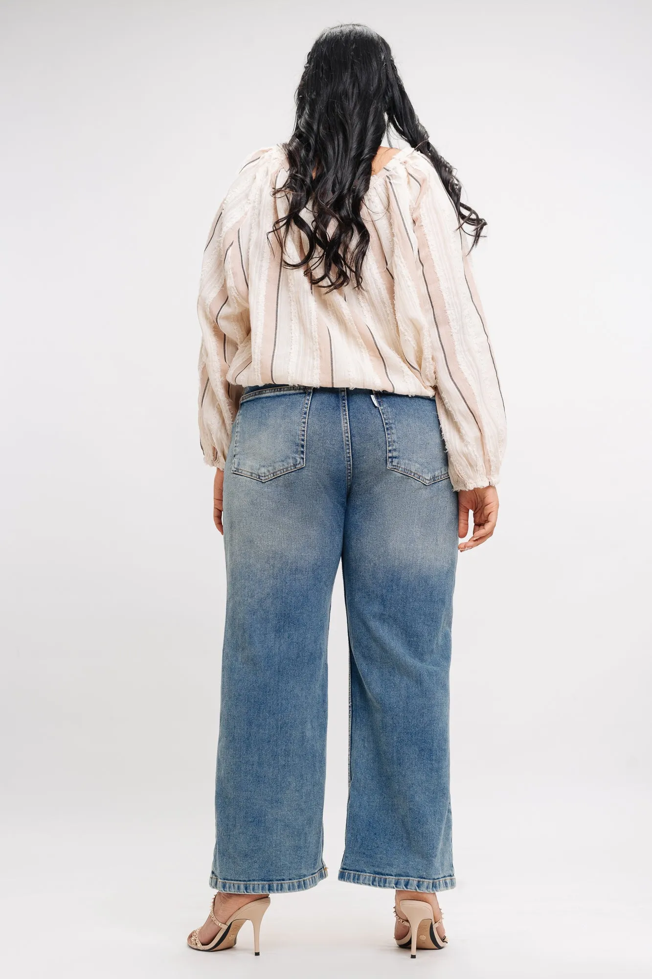 Washed Out Distress Straight Jeans