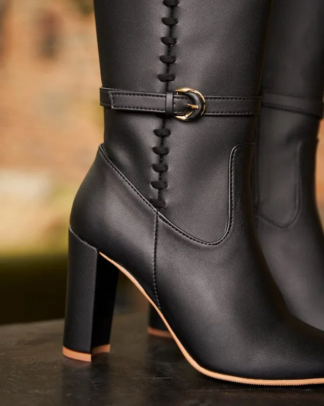 Westminster Vegan Leather Knee Boots | Black