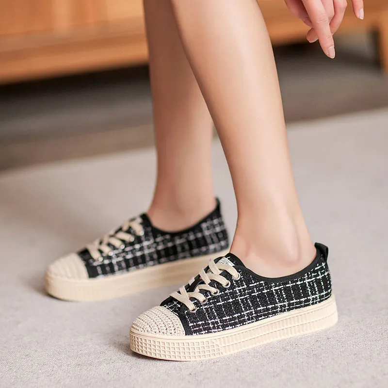 Women Fashion Minimalist Canvas Soft Flat Casual Shoes