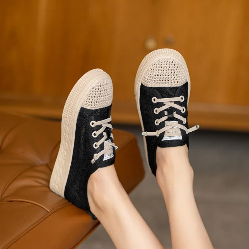 Women Hollow Mesh Summer Flat Casual Shoes