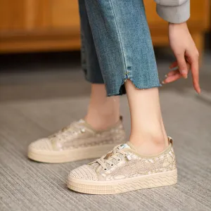 Women Hollow Mesh Summer Flat Casual Shoes