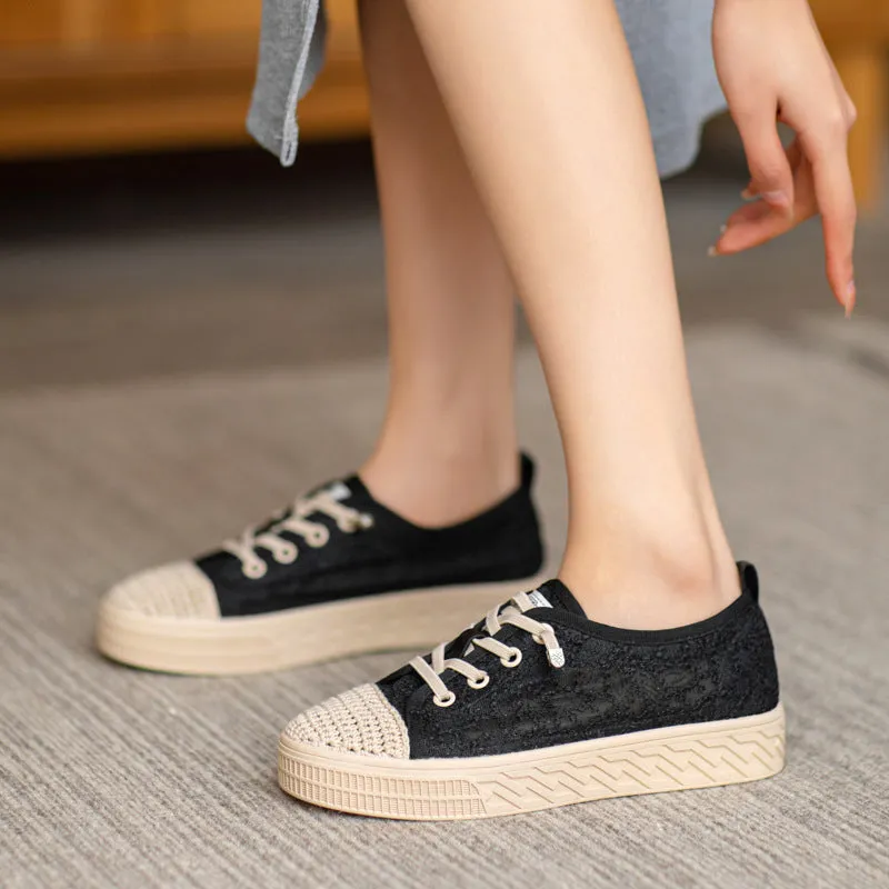 Women Hollow Mesh Summer Flat Casual Shoes