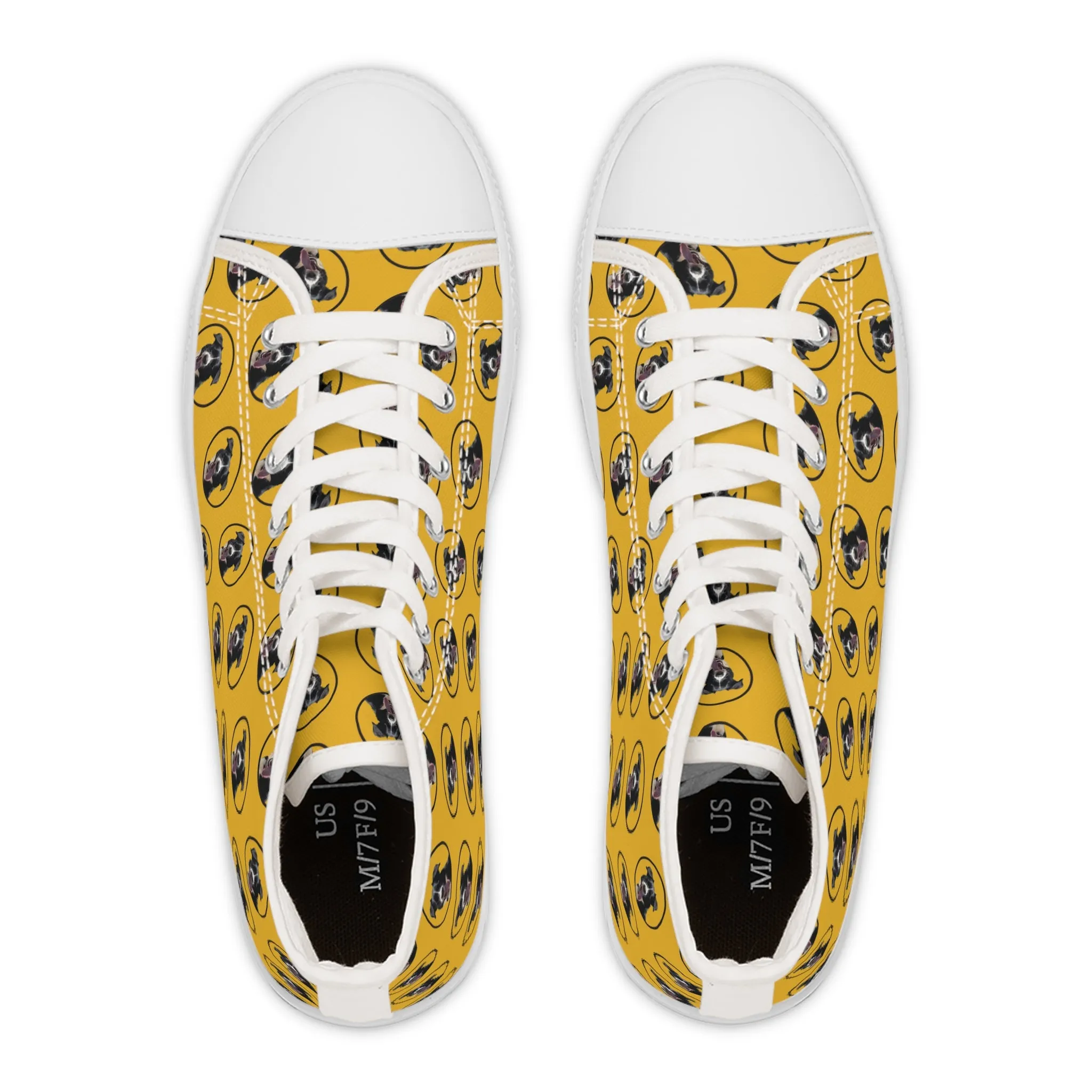 Womens Hi Top Canvas Sneakers personalised with your pets image.