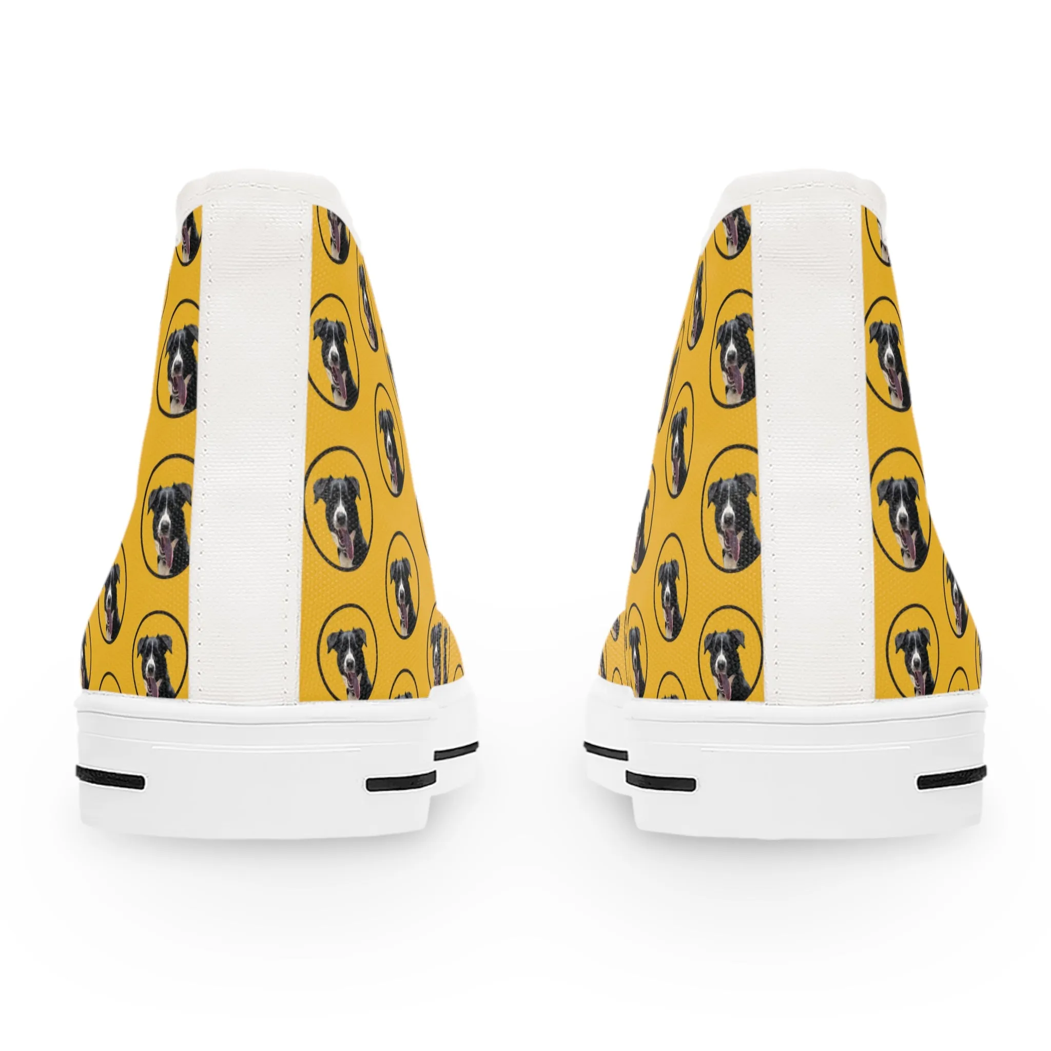 Womens Hi Top Canvas Sneakers personalised with your pets image.