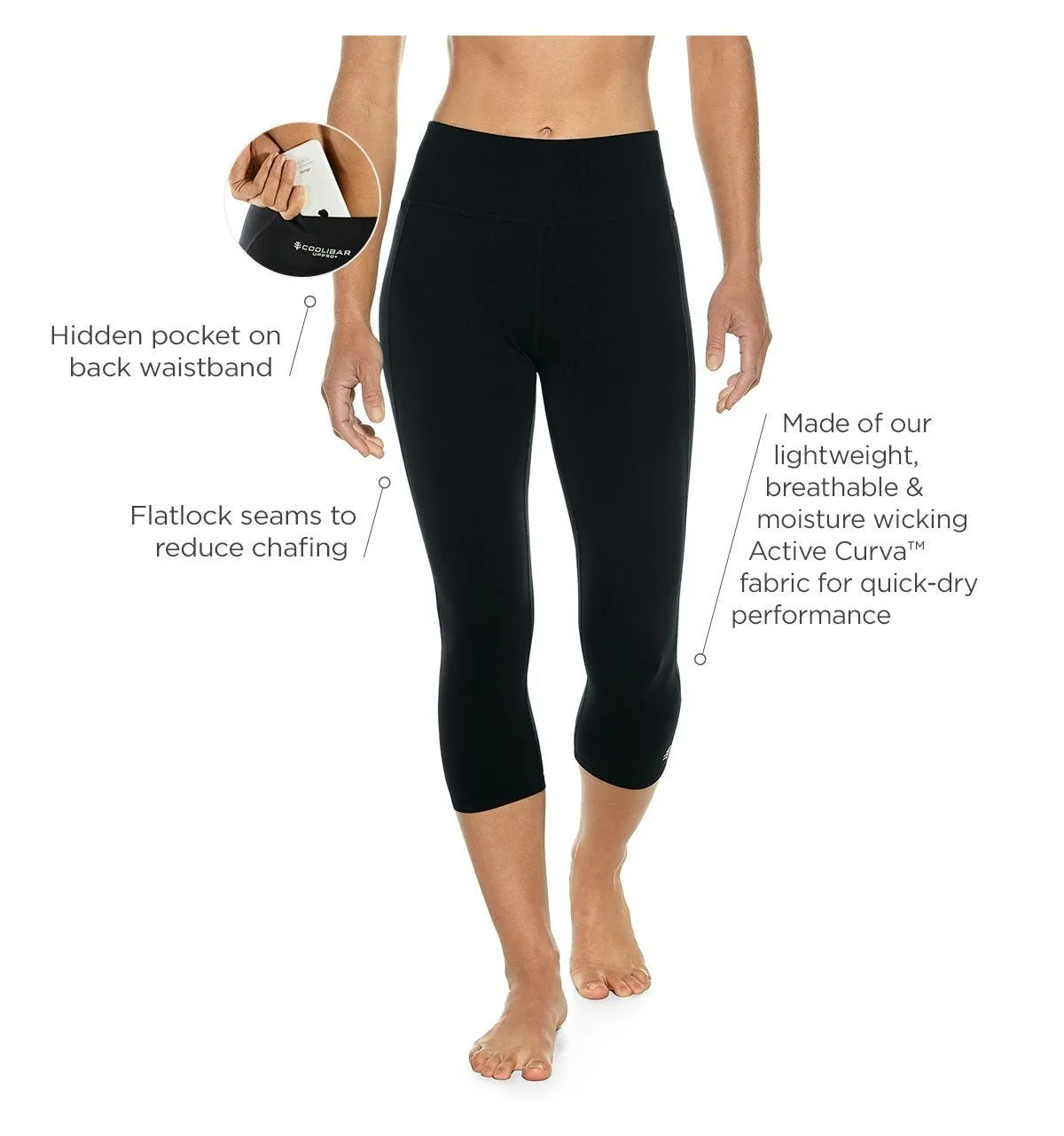 Women's High-Rise Asana Yoga Capris  |  Black