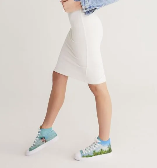 Women's Lifestyle Sneakers. Casual High Tops Keds. Beachscape. WickedYo.