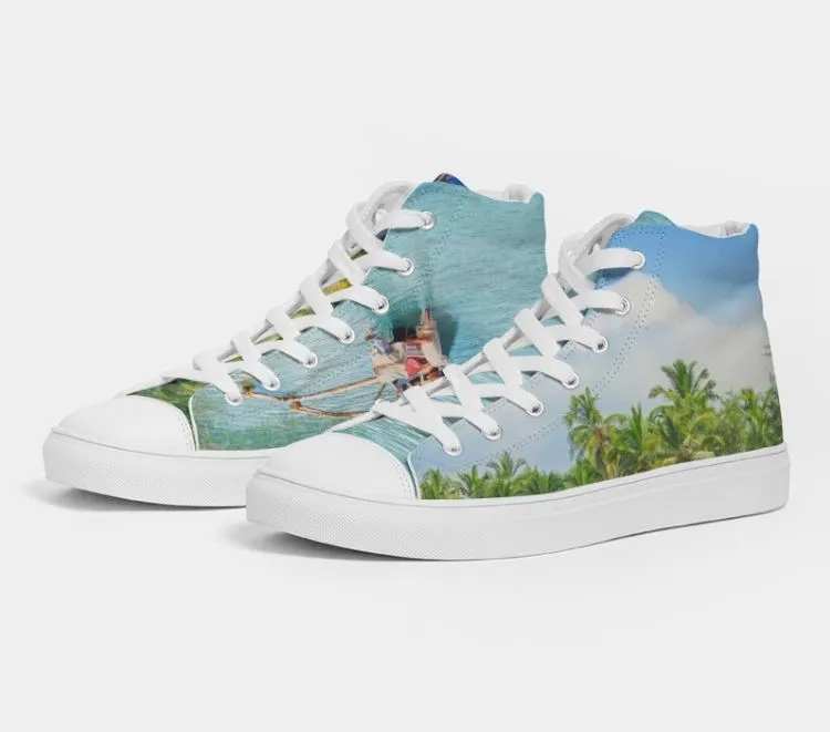 Women's Lifestyle Sneakers. Casual High Tops Keds. Beachscape. WickedYo.