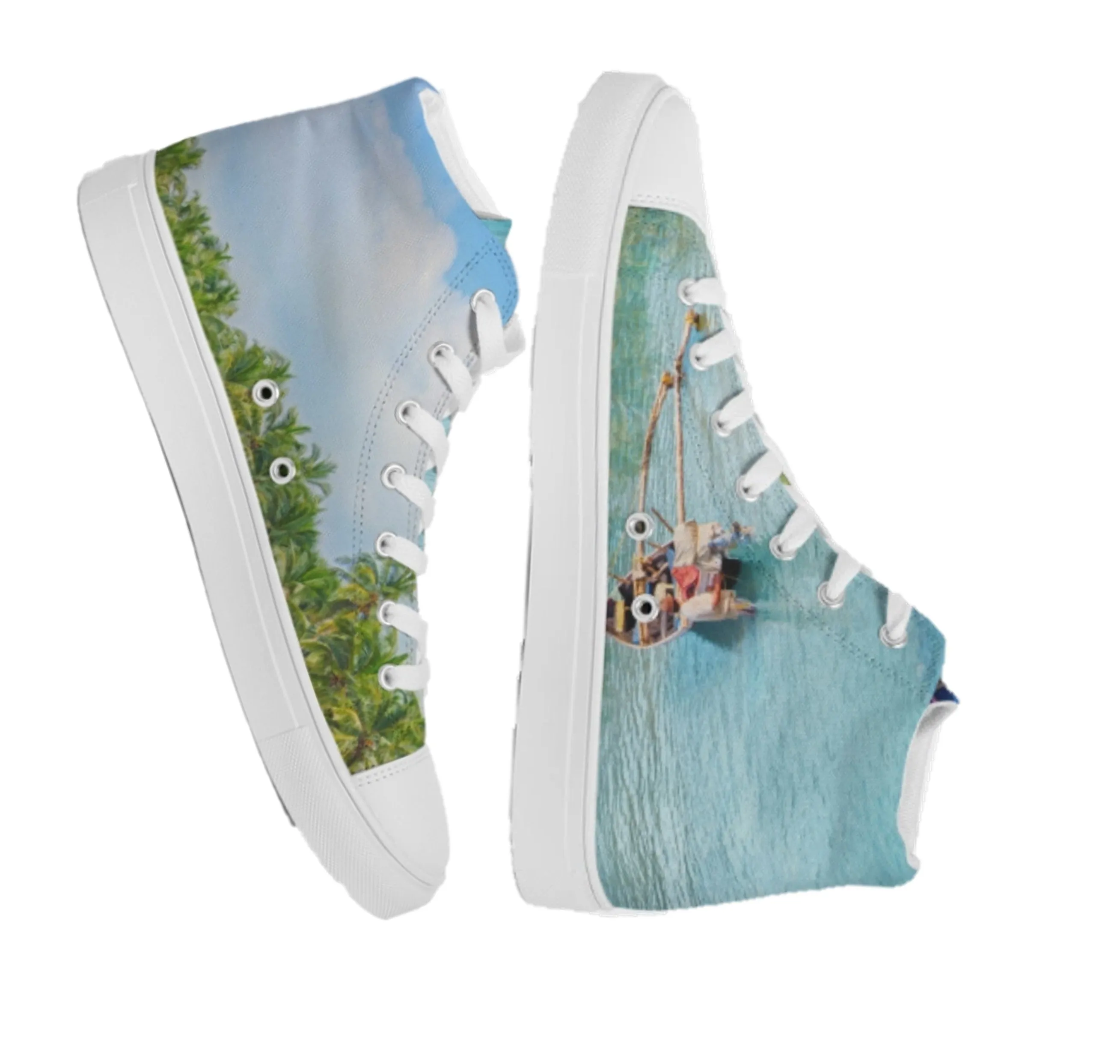 Women's Lifestyle Sneakers. Casual High Tops Keds. Beachscape. WickedYo.