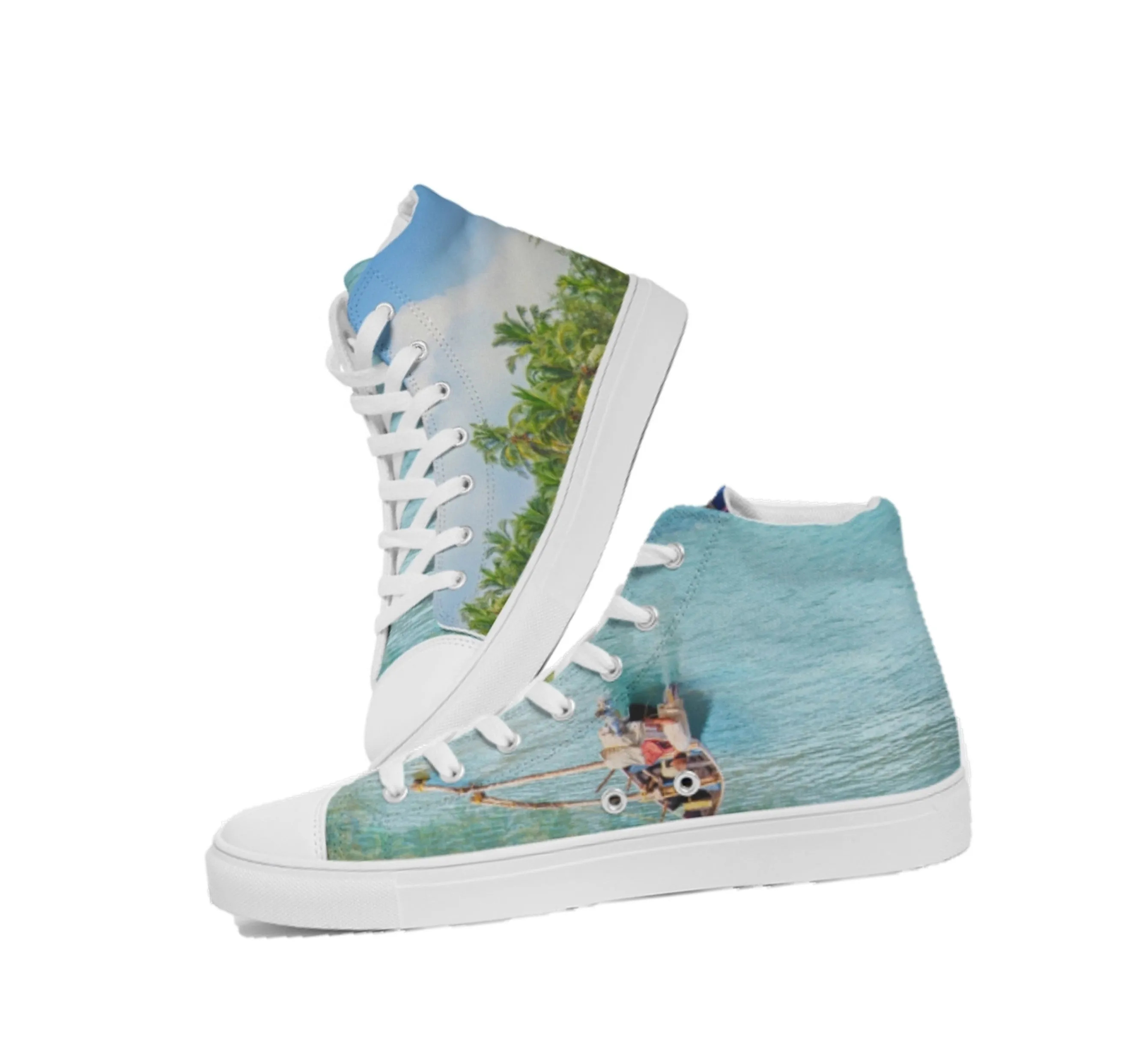 Women's Lifestyle Sneakers. Casual High Tops Keds. Beachscape. WickedYo.