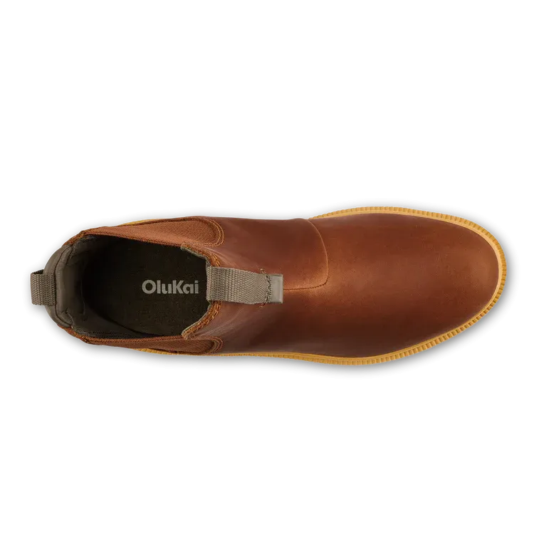 Women's Olukai Hehi Waterproof Chelsea Boots Color: Fox / Hunter