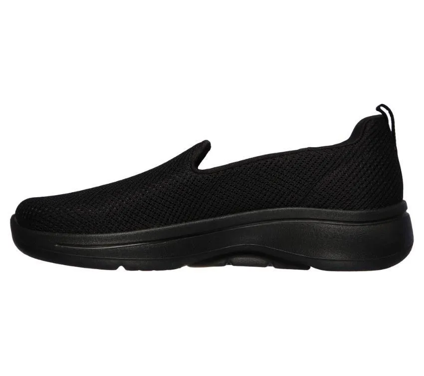 Womens Skechers Go Walk Arch Fit - Grateful Black/Black Slip On Shoes