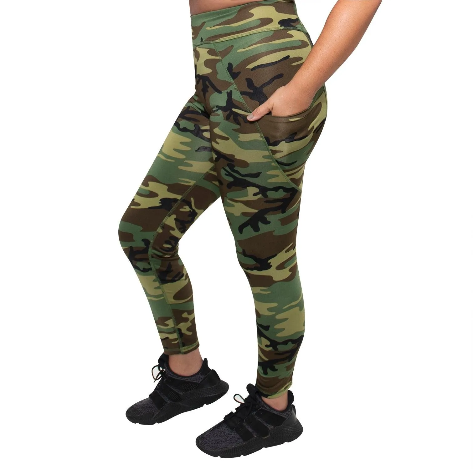 Womens Workout Performance Camo Leggings With Pockets