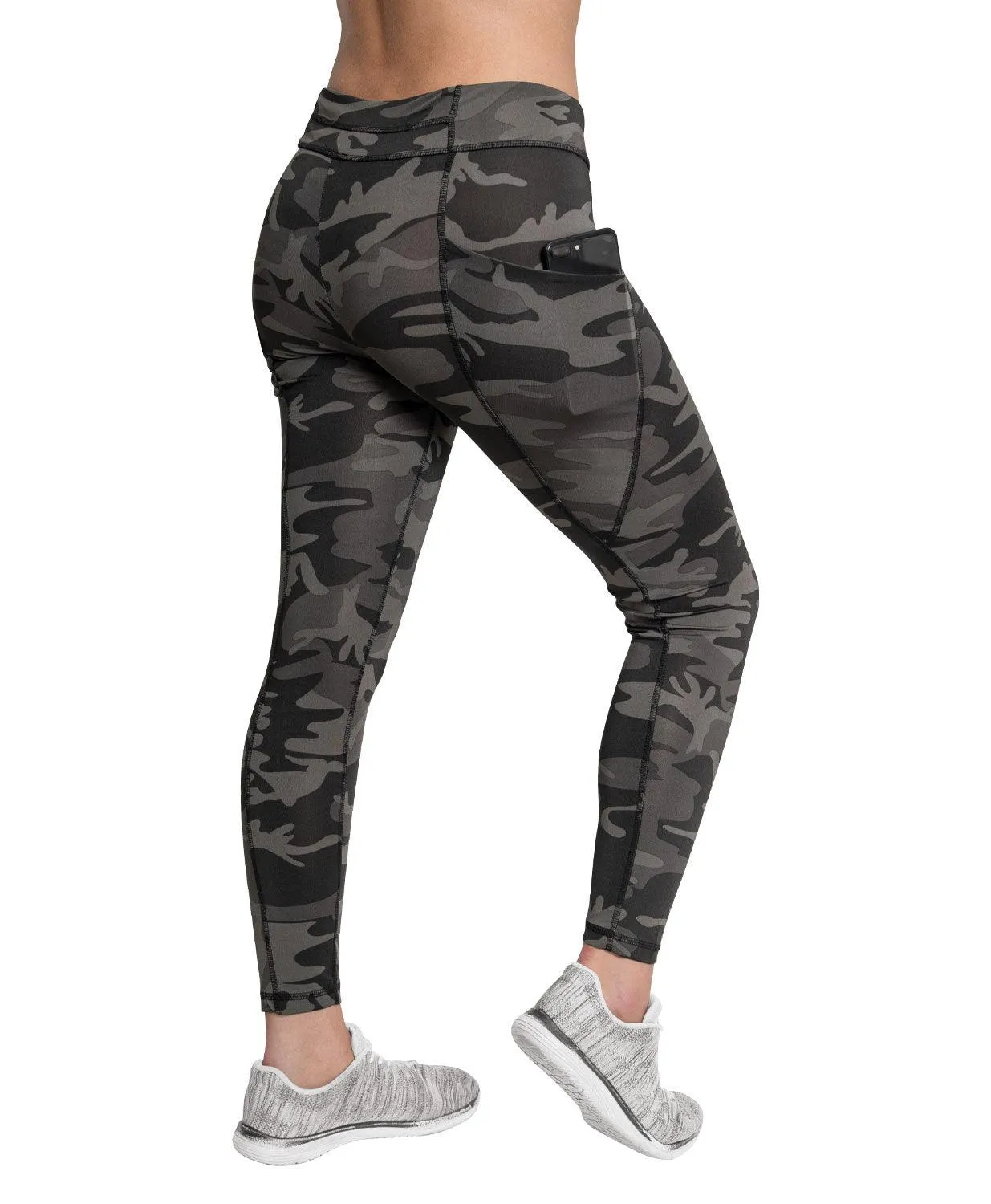 Womens Workout Performance Camo Leggings With Pockets