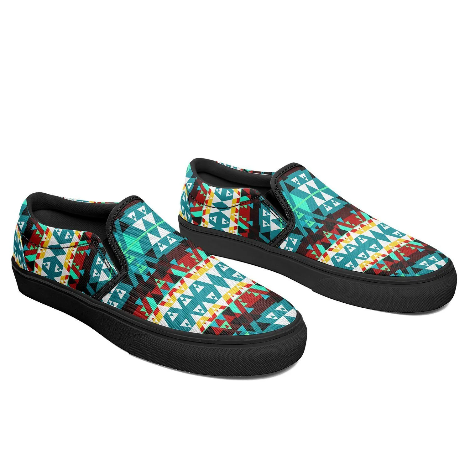 Writing on Stone Wheel Otoyimm Kid's Canvas Slip On Shoes