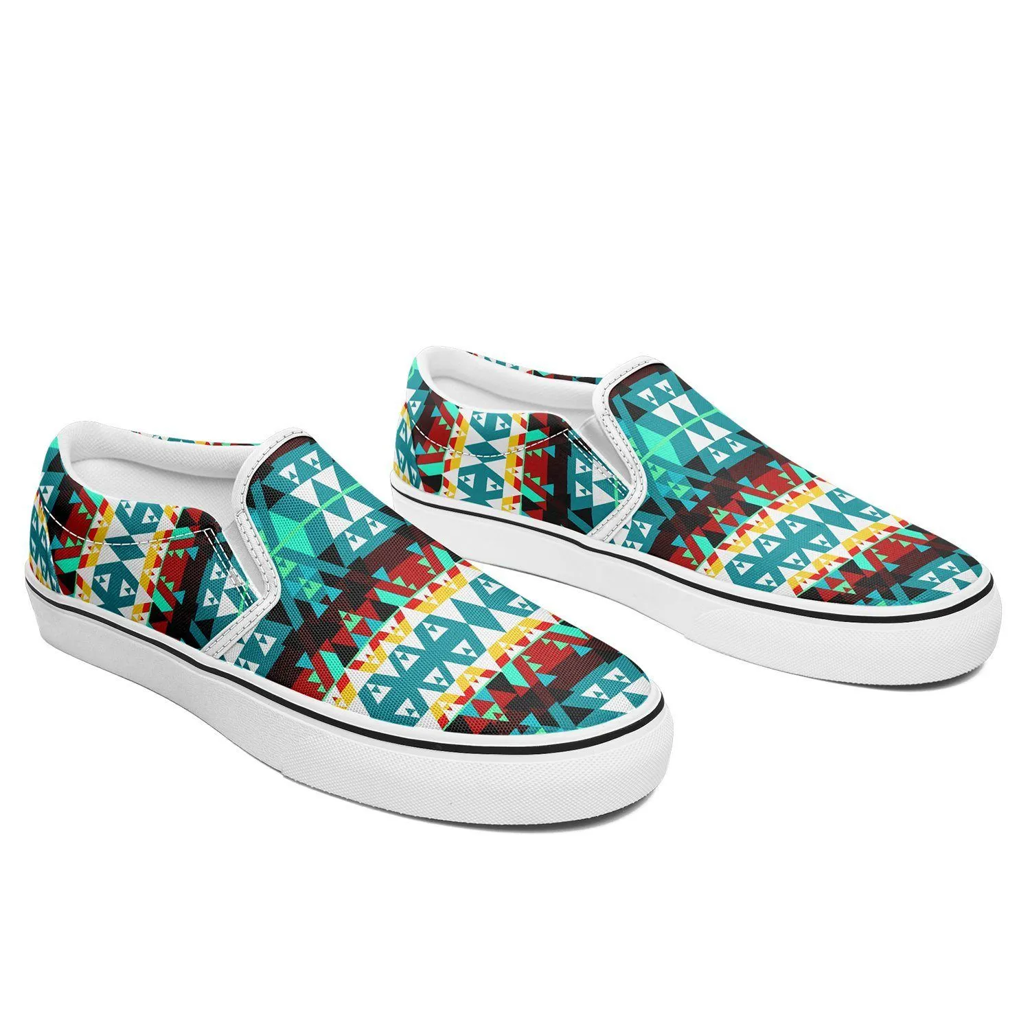 Writing on Stone Wheel Otoyimm Kid's Canvas Slip On Shoes